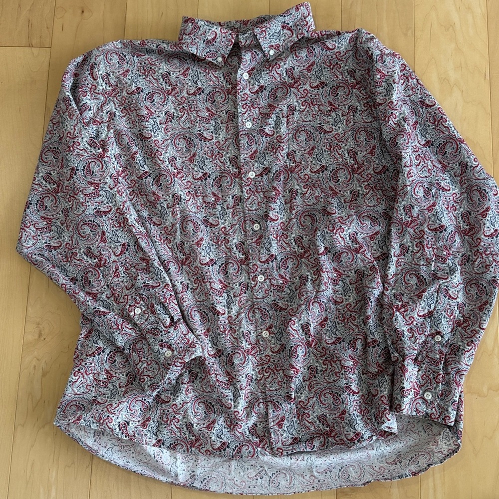 Cremieux fine wale corduroy paisley button down shirt - size XXL